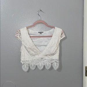 White Lace Cropped Tank